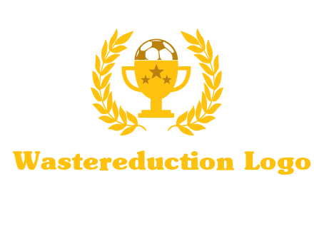 champion cup with football logo