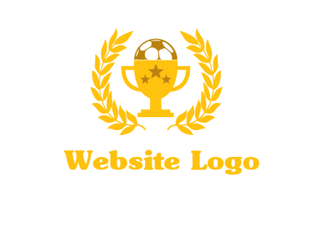 champion cup with football logo