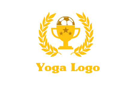 champion cup with football logo