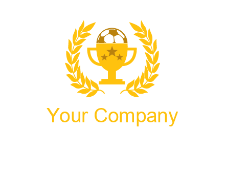 champion cup with football logo