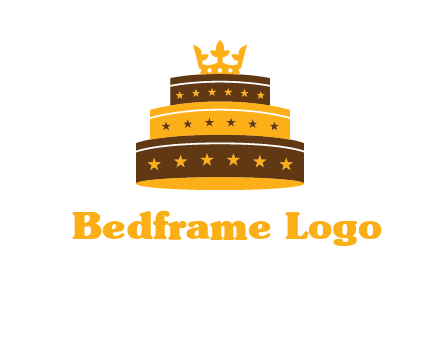 triple layer cake logo with crown
