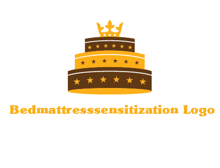 triple layer cake logo with crown