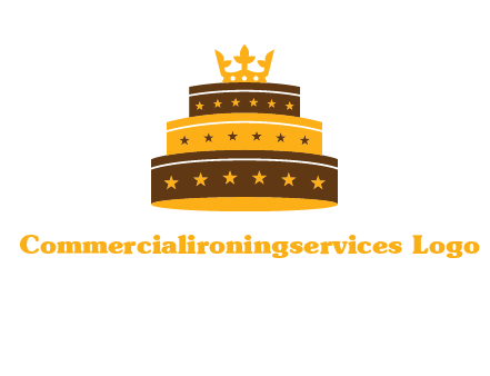 triple layer cake logo with crown