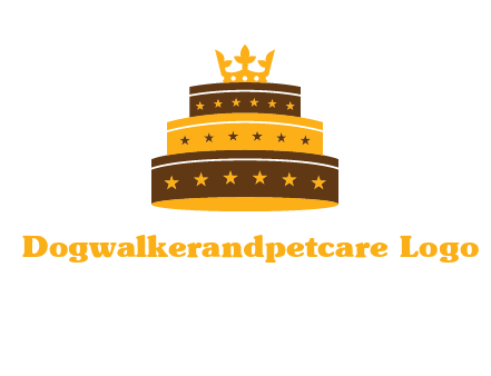 triple layer cake logo with crown