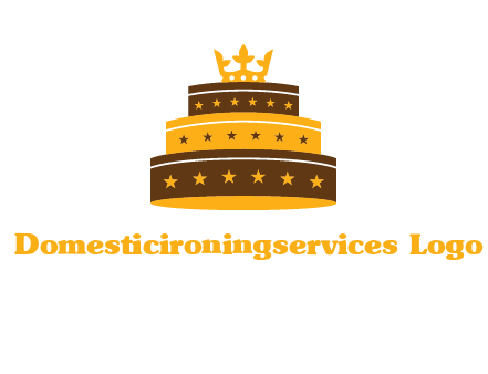 triple layer cake logo with crown