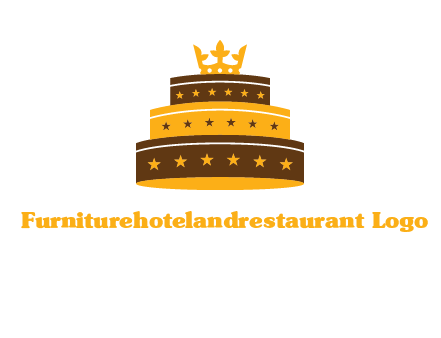 triple layer cake logo with crown