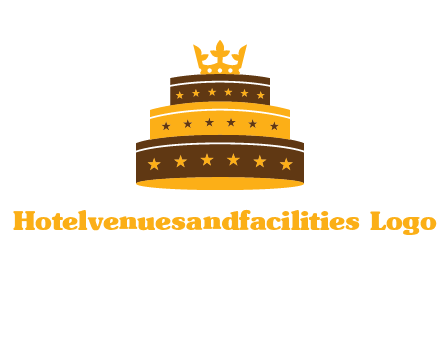 triple layer cake logo with crown