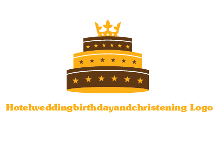 triple layer cake logo with crown