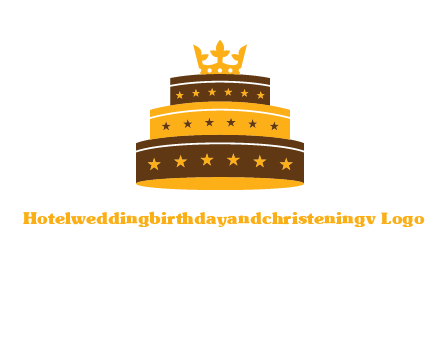 triple layer cake logo with crown