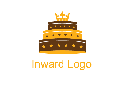 triple layer cake logo with crown