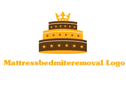triple layer cake logo with crown