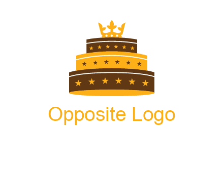 triple layer cake logo with crown