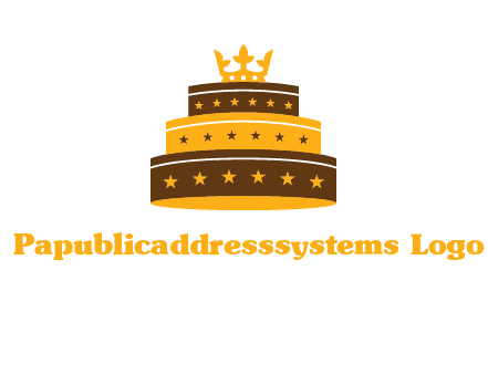 triple layer cake logo with crown