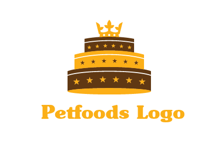 triple layer cake logo with crown