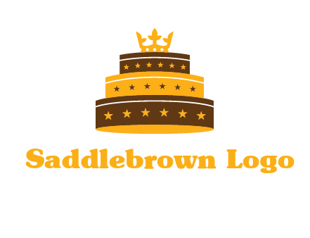 triple layer cake logo with crown