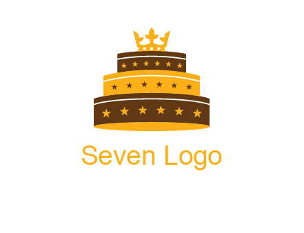 triple layer cake logo with crown