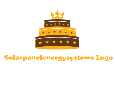 triple layer cake logo with crown