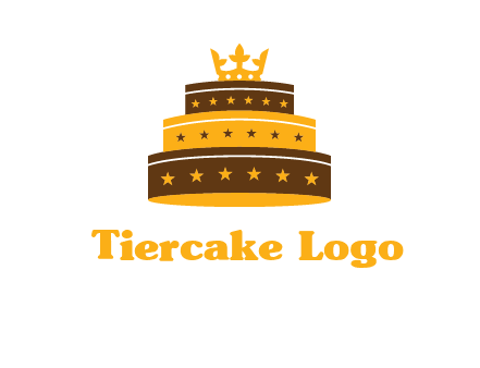 triple layer cake logo with crown