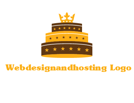 triple layer cake logo with crown
