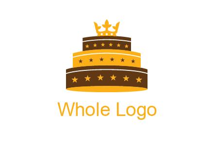 triple layer cake logo with crown