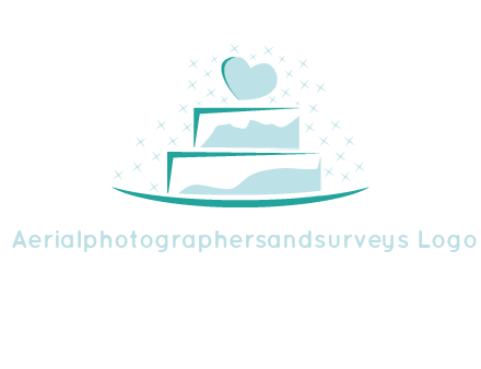 heart and stars on cake logo