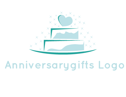 heart and stars on cake logo