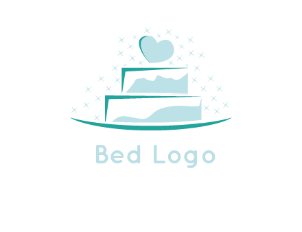 heart and stars on cake logo