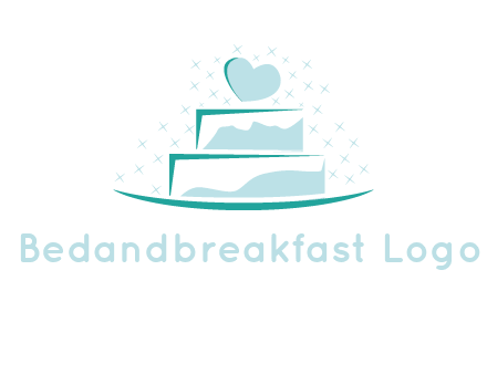 heart and stars on cake logo
