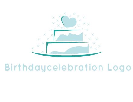 heart and stars on cake logo