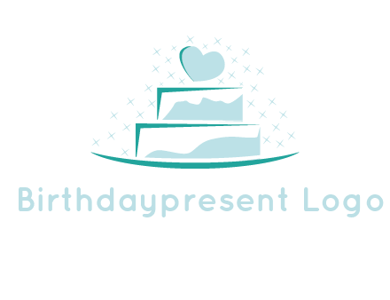 heart and stars on cake logo