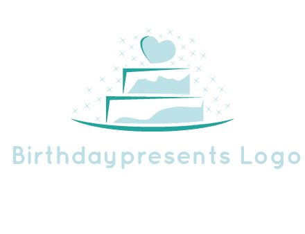 heart and stars on cake logo