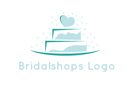 heart and stars on cake logo