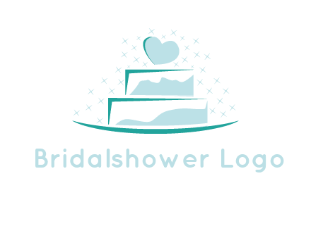 heart and stars on cake logo