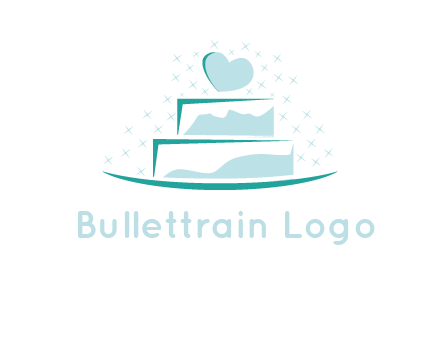 heart and stars on cake logo