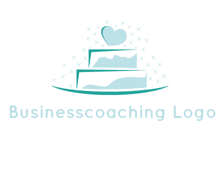 heart and stars on cake logo