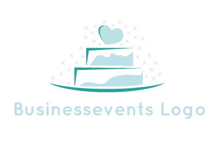 heart and stars on cake logo