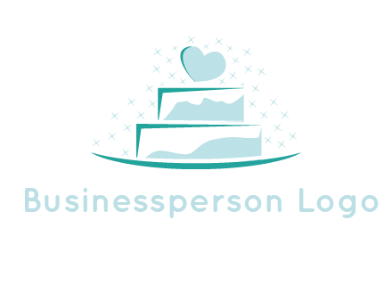 heart and stars on cake logo
