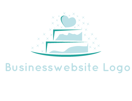 heart and stars on cake logo