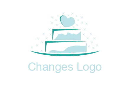 heart and stars on cake logo