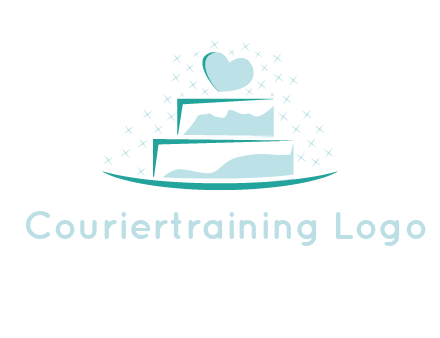 heart and stars on cake logo
