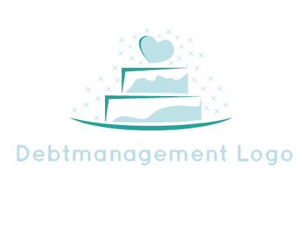 heart and stars on cake logo