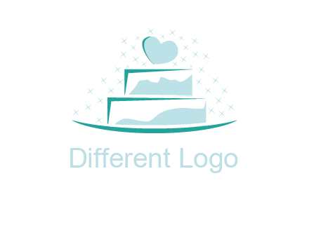 heart and stars on cake logo