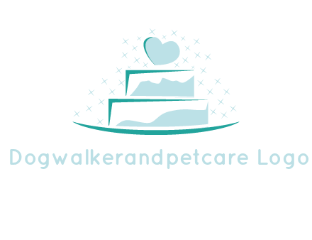 heart and stars on cake logo