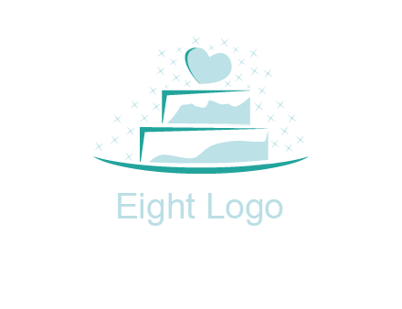 heart and stars on cake logo