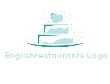 heart and stars on cake logo