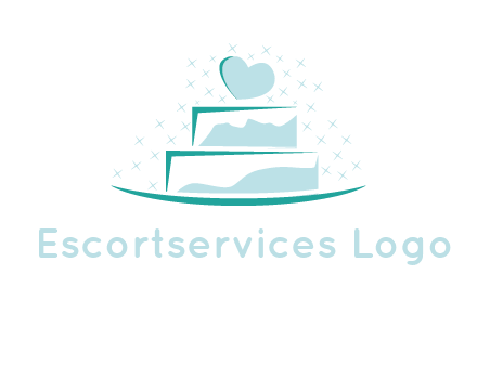 heart and stars on cake logo