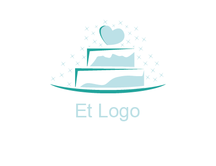 heart and stars on cake logo