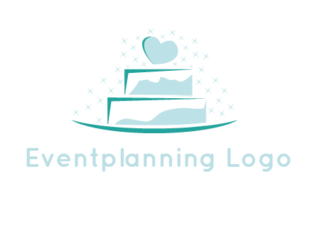 heart and stars on cake logo