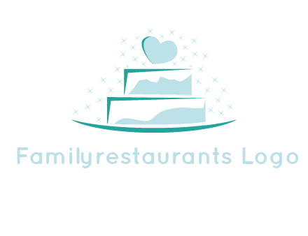 heart and stars on cake logo