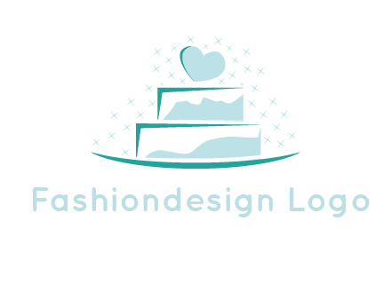 heart and stars on cake logo